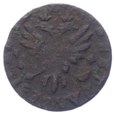 Монета Полушка 1716 года (реверс)