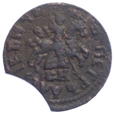 Монета Копейка 1718 года БК (реверс)
