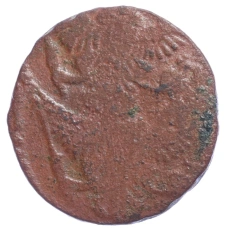 Монета Денга 1749 года - Брак (Двойной удар) (реверс)