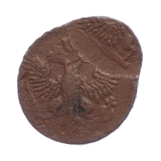 Монета Денга 1753 года - Брак (Двойной удар) (реверс)