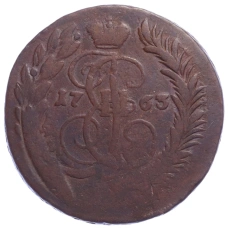 Монета 2 копейки 1763 года ММ (аверс)