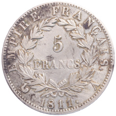 Монета 5 франков 1811 года A Франция (аверс)