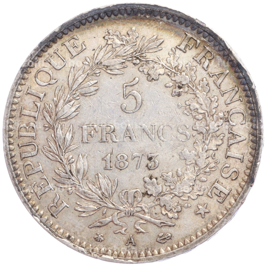 Монета 5 франков 1873 года Франция «Геркулес» (вид 2)
