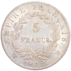 Монета 5 франков 1812 года W Франция (аверс)