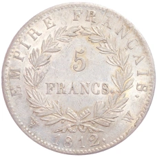 Монета 5 франков 1812 года W Франция (аверс)