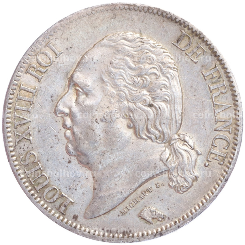 Монета 5 франков 1821 года А Франция