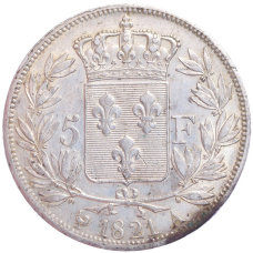 Монета 5 франков 1821 года А Франция (реверс)
