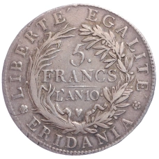 Монета 5 франков 1801 года Пьемонт (Cубальпийская республика) (реверс)