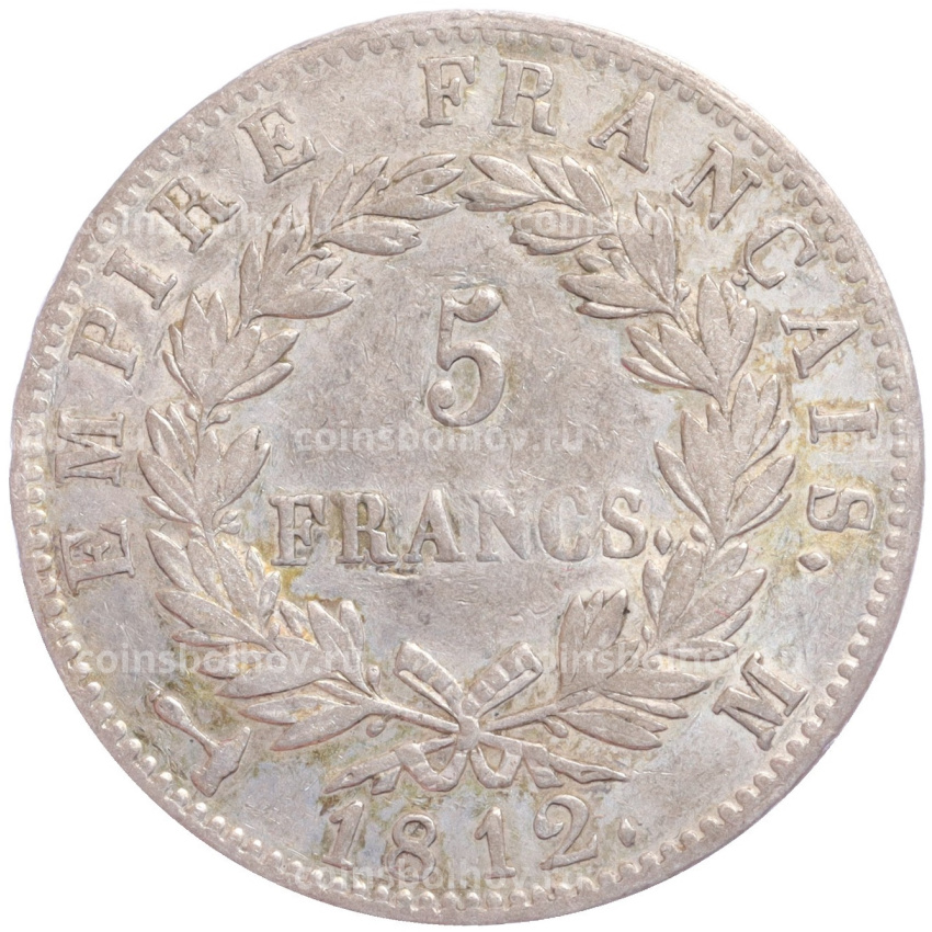 Монета 5 франков 1812 года M Франция