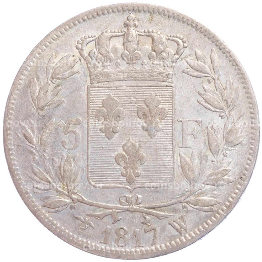 Монета 5 франков 1817 года W Франция (вид 2)