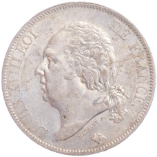 Монета 5 франков 1817 года W Франция (аверс)