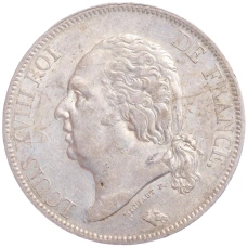 Монета 5 франков 1817 года W Франция (аверс)