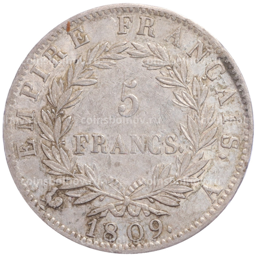 Монета 5 франков 1809 года A Франция