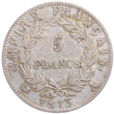 Монета 5 франков 1813 года A Франция (аверс)