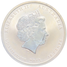 Монета 50 центов 2013 года Австралия —  Австрало-американский мемориал Второй Мировой войны (реверс)