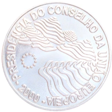 Монета 1000 эскудо 2000 года Португалия «Председательство Португалии в совете ЕС» (аверс)