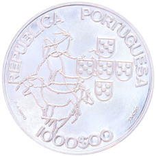 Монета 1000 эскудо 2000 года Португалия «Председательство Португалии в совете ЕС» (реверс)
