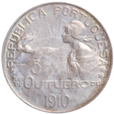 Монета 1 эскудо 1910 года Португалия «Основание республики» (аверс)
