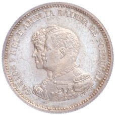 Монета 200 рейс 1898 года Португалия «400 лет Открытию Индии» (аверс)