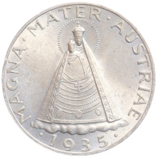 Монета 5 шиллингов 1935 года Австрия (аверс)