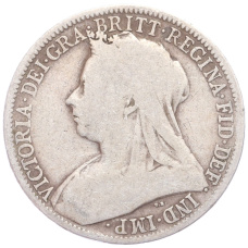 Монета 1 флорин (2 шиллинга) 1901 года Великобритания (реверс)