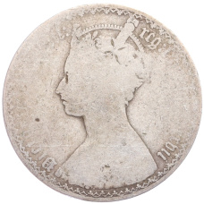 Монета 1 флорин (2 шиллинга) 1887 года Великобритания (реверс)