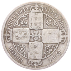 Монета 1 флорин (2 шиллинга) 1887 года Великобритания (аверс)