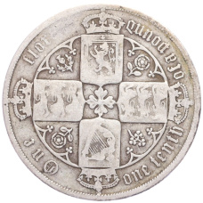 Монета 1 флорин (2 шиллинга) 1883 года Великобритания (аверс)