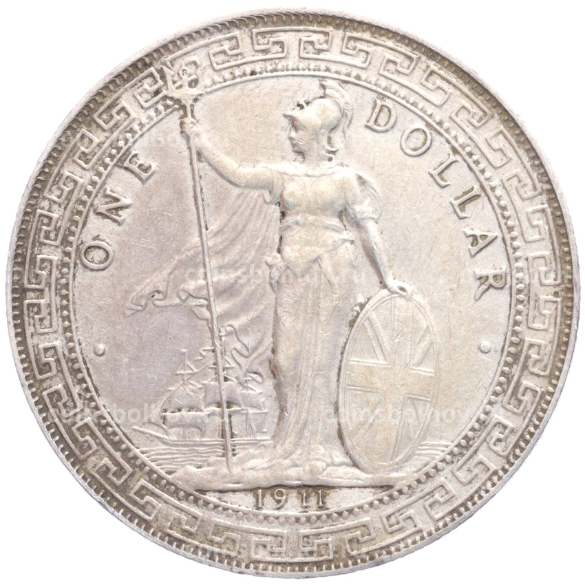 Монета 1 доллар 1911 года Великобритания «Торговый доллар»