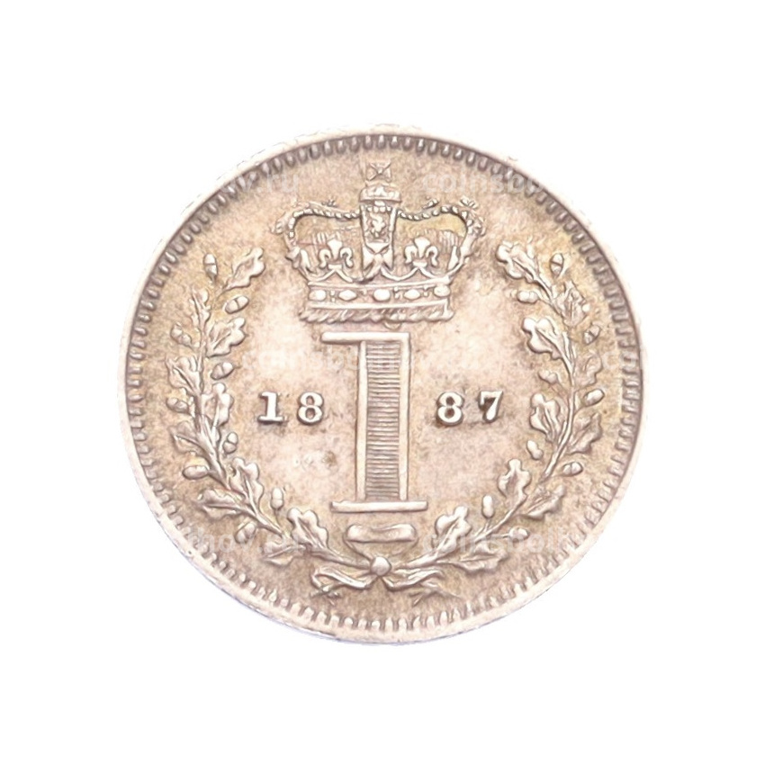 Монета 1 пенни 1887 года Великобритания «Маунди»