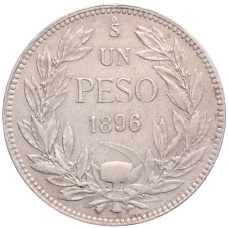 Монета 1 песо 1896 года Чили (аверс)