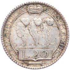 Монета 20 лир 1935 года Сан-Марино (реверс)
