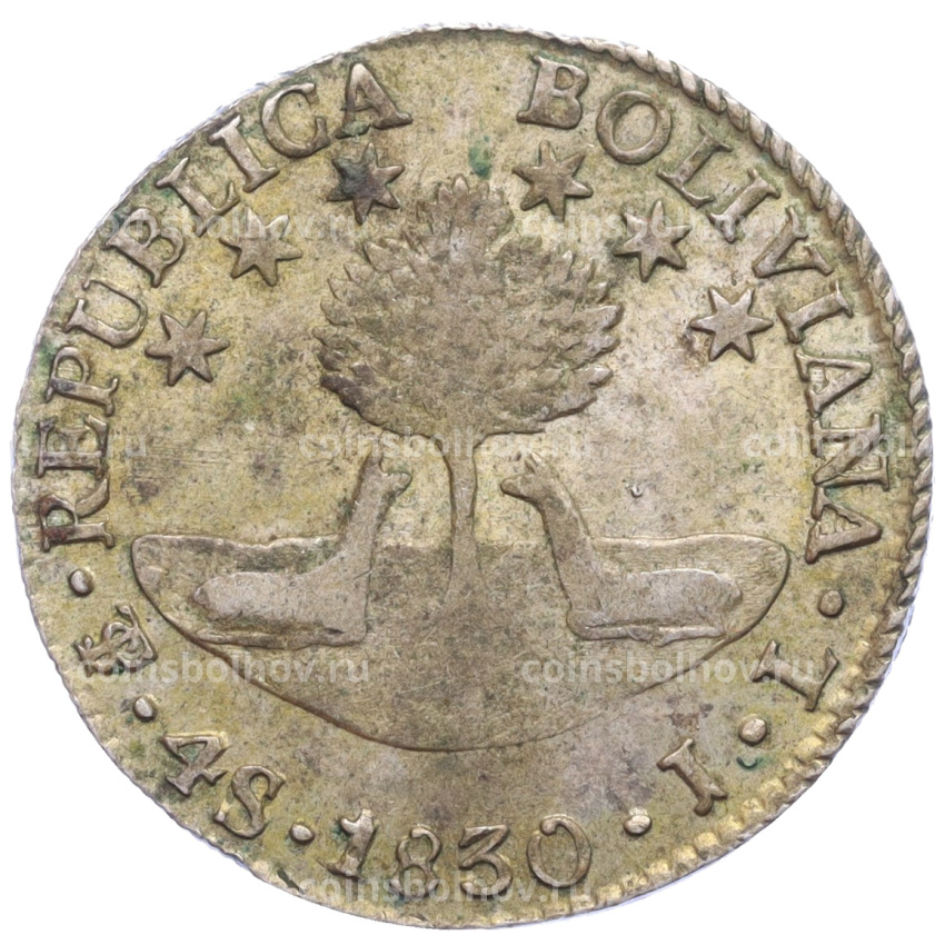 Монета 4 суэльдо 1830 года Боливия (вид 2)