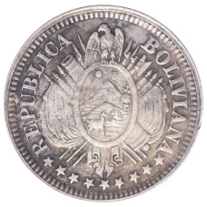 Монета 10 сентаво 1893 года Боливия (реверс)