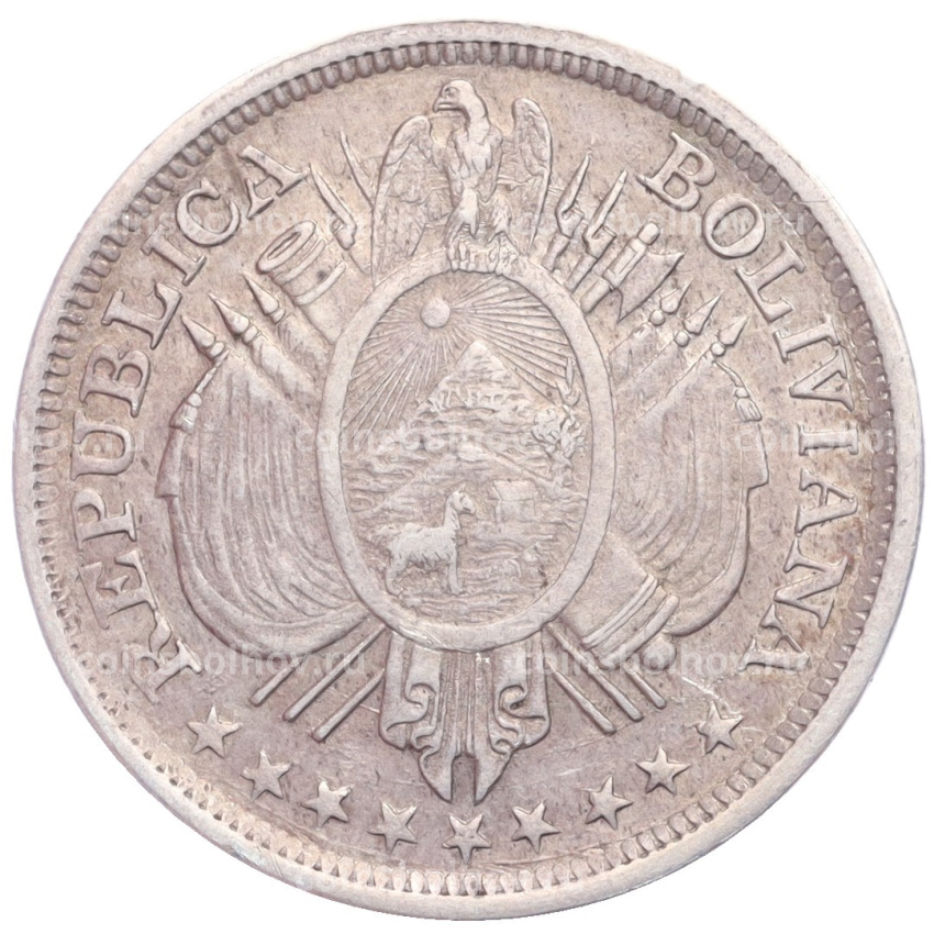 Монета 50 сентаво 1894 года Боливия (вид 2)