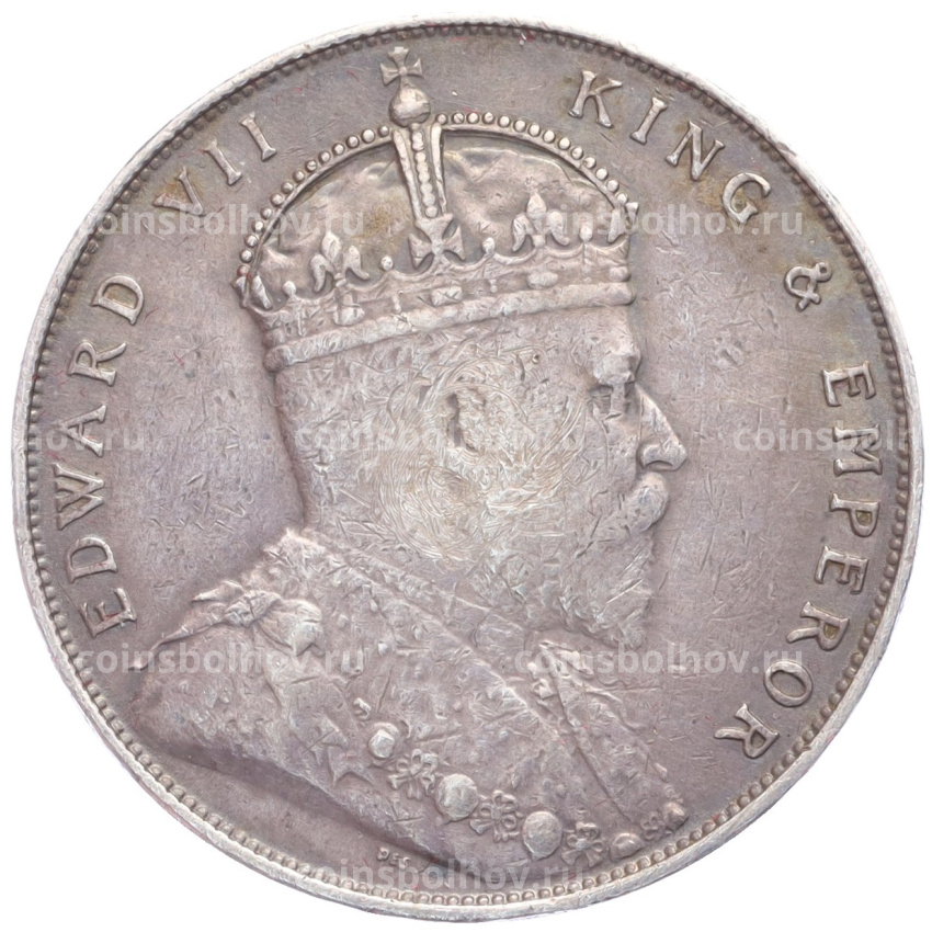 Монета 1 доллар 1907 года Стрейтс Сетлментс (вид 2)