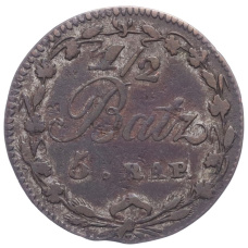 Монета 1\2 батцена 1805 года Швейцария — Кантон Во (реверс)