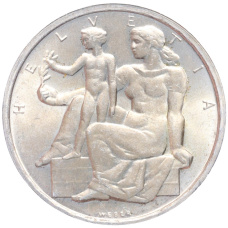 Монета 5 франков 1948 года Швейцария «100 лет Швейцарской Конституции» (аверс)