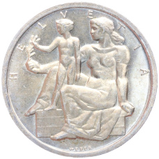 Монета 5 франков 1948 года «100 лет Швейцарской коституции» (аверс)