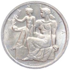 Монета 5 франков 1948 года «100 лет Швейцарской коституции» (аверс)