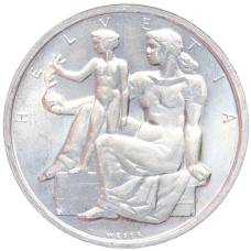 Монета 5 франков 1948 года «100 лет Швейцарской коституции» (аверс)