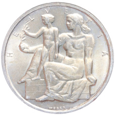 Монета 5 франков 1948 года Швейцария «100 лет Швейцарской Конституции» (аверс)