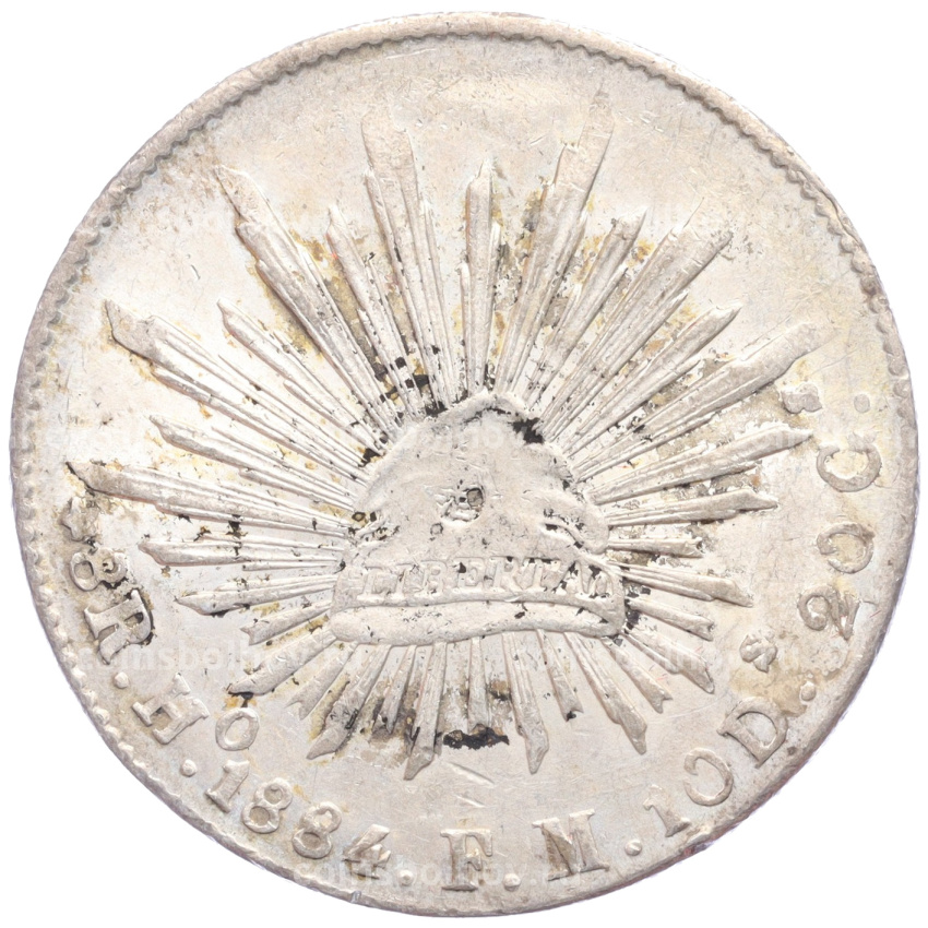 Монета 8 реалов 1884 года Мексика