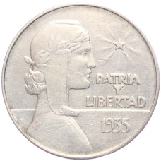 Монета 1 песо 1935 года Куба (аверс)