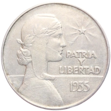Монета 1 песо 1935 года Куба (аверс)