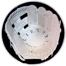 Монета 1 доллар 2014 года США «Национальный зал славы бейсбола» (аверс)