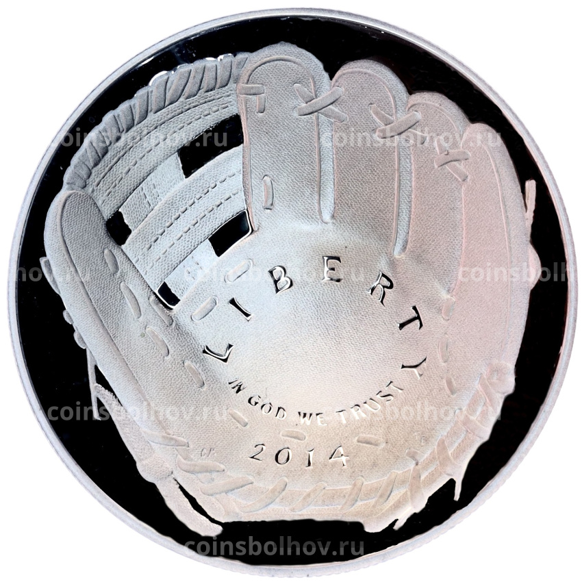 Монета 1 доллар 2014 года США «Национальный зал славы бейсбола»