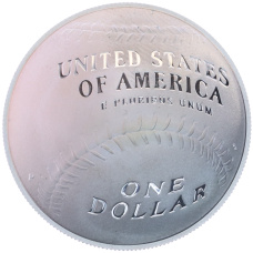 Монета 1 доллар 2014 года США «Национальный зал славы бейсбола» (реверс)