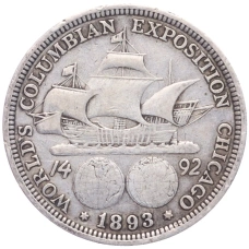 Монета 1/2 доллара (50 центов) 1893 года США «Колумбийская выставка в Чикаго» (аверс)