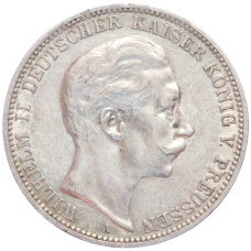 Монета 3 марки 1909 года А Германия (Пруссия) (аверс)